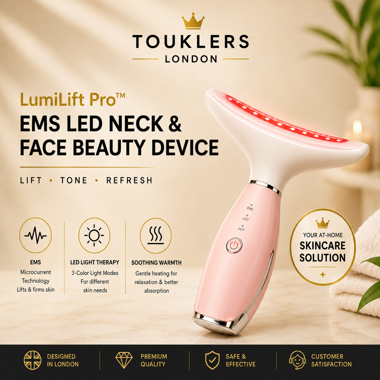 Touklers LumiLift Pro™ | LED Neck & Face Beauty Device.Uk & Europe